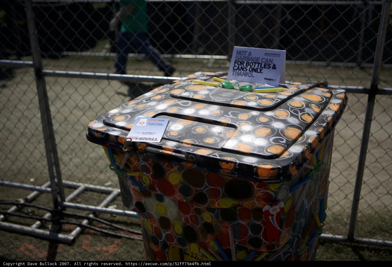 Polka Dot Trash Can at Coachella Festival