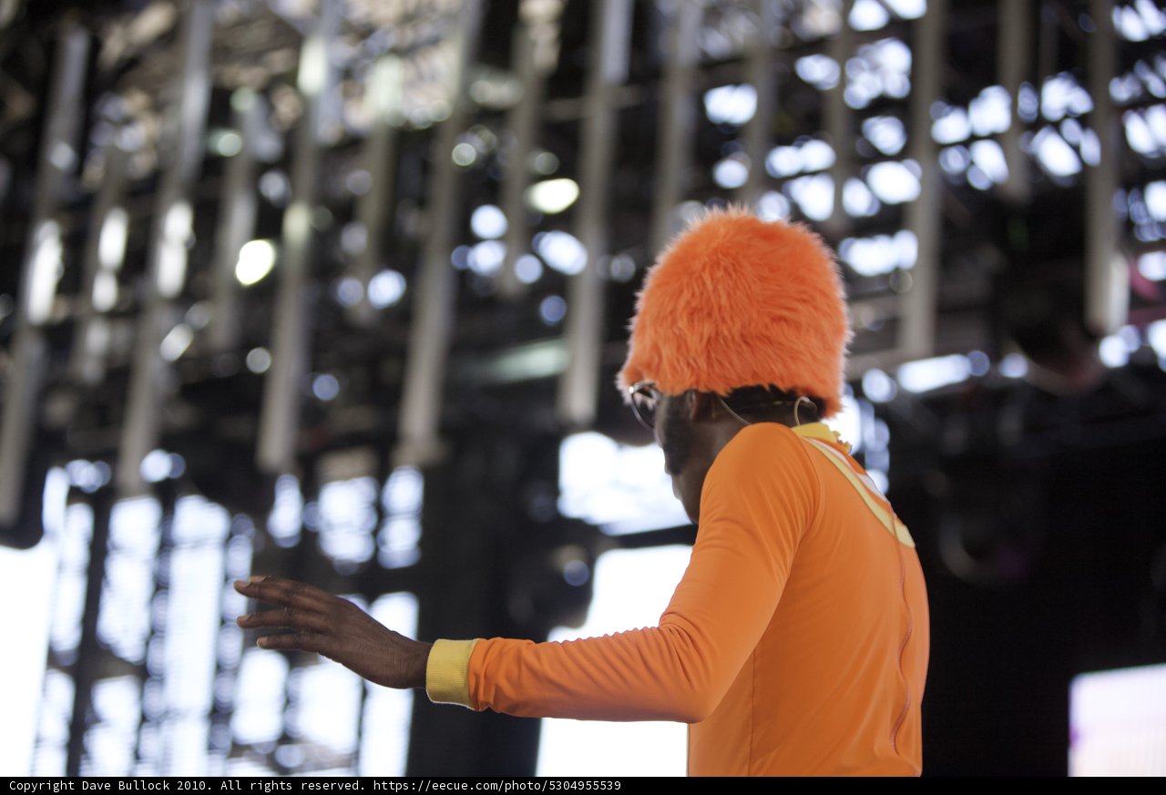 Orange Cap Man on Stage