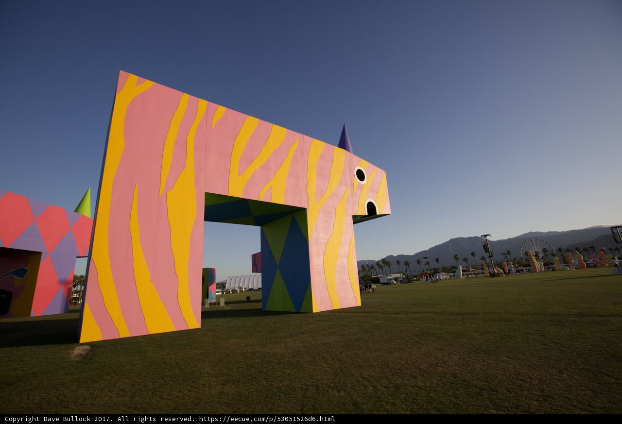 Colorful Sculpture in Open Field