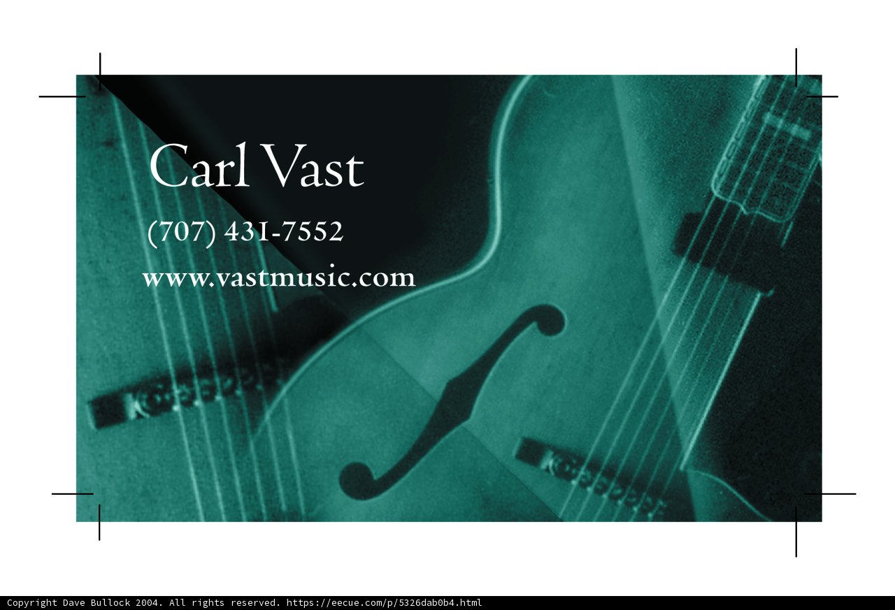 Custom Guitar Business Card Template