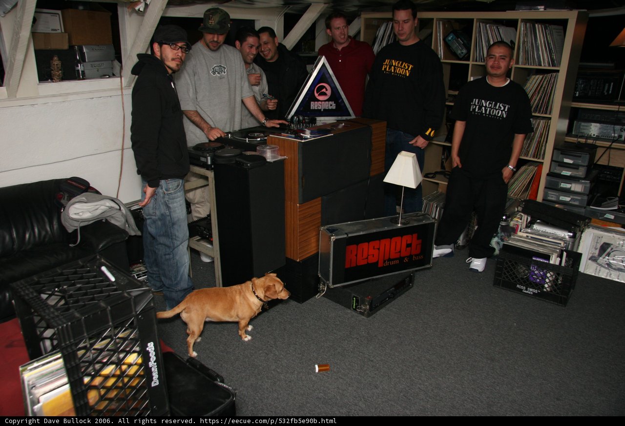 Group Gathering with Furry Friend