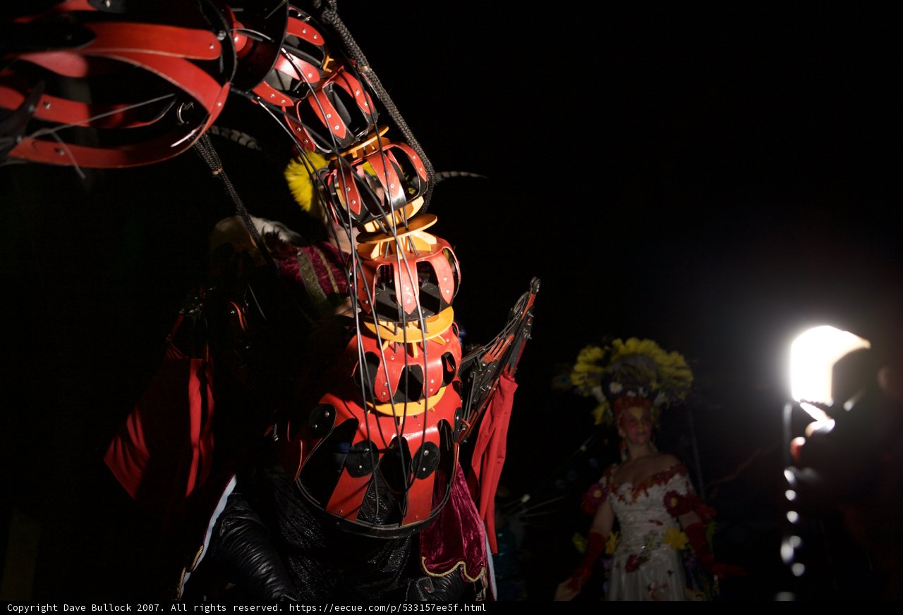 Sword-wielding man at a festival