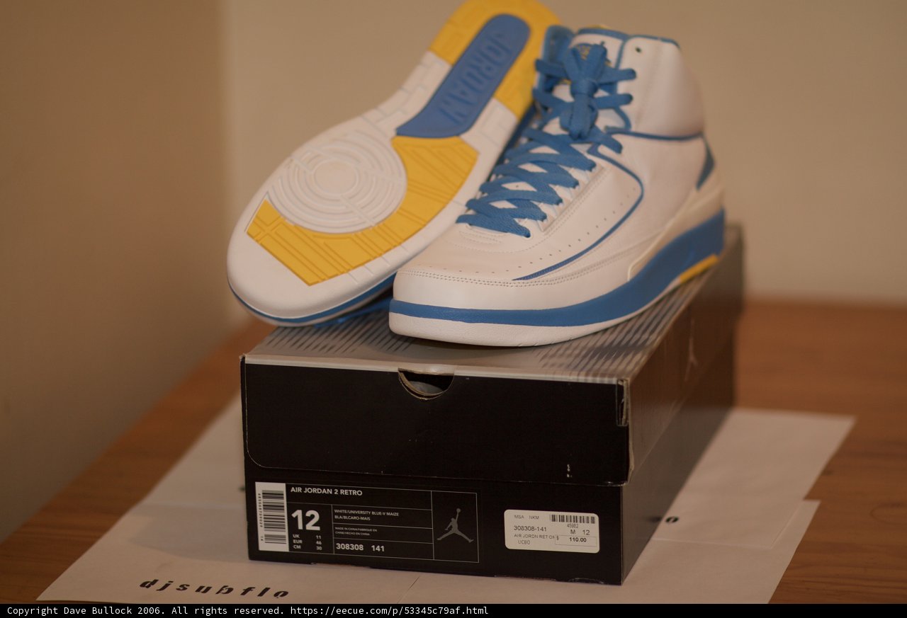 Blue and White Sneakers on Box