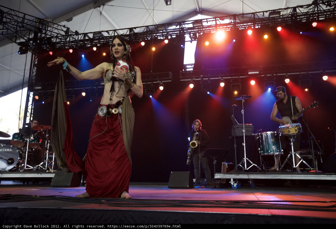 Red Dress on Stage