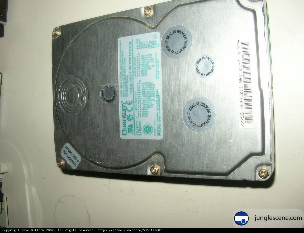 Vintage Computer Hard Drive with Sticker
