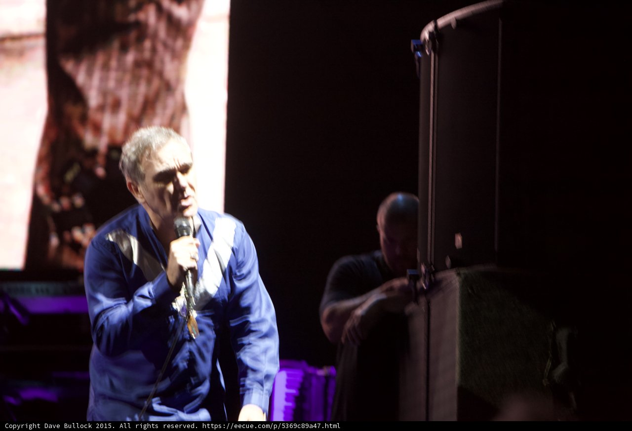 Morrissey Three Quarter Singing Blue Shirt Bassist Shadow Speaker Cabinet Keyboard Smiths Screen