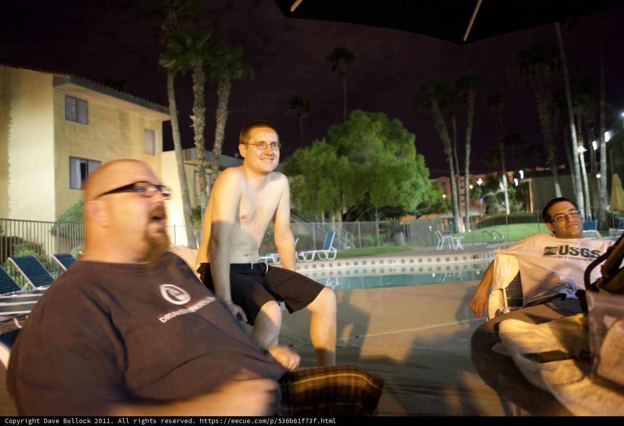 Nighttime Poolside Relaxation