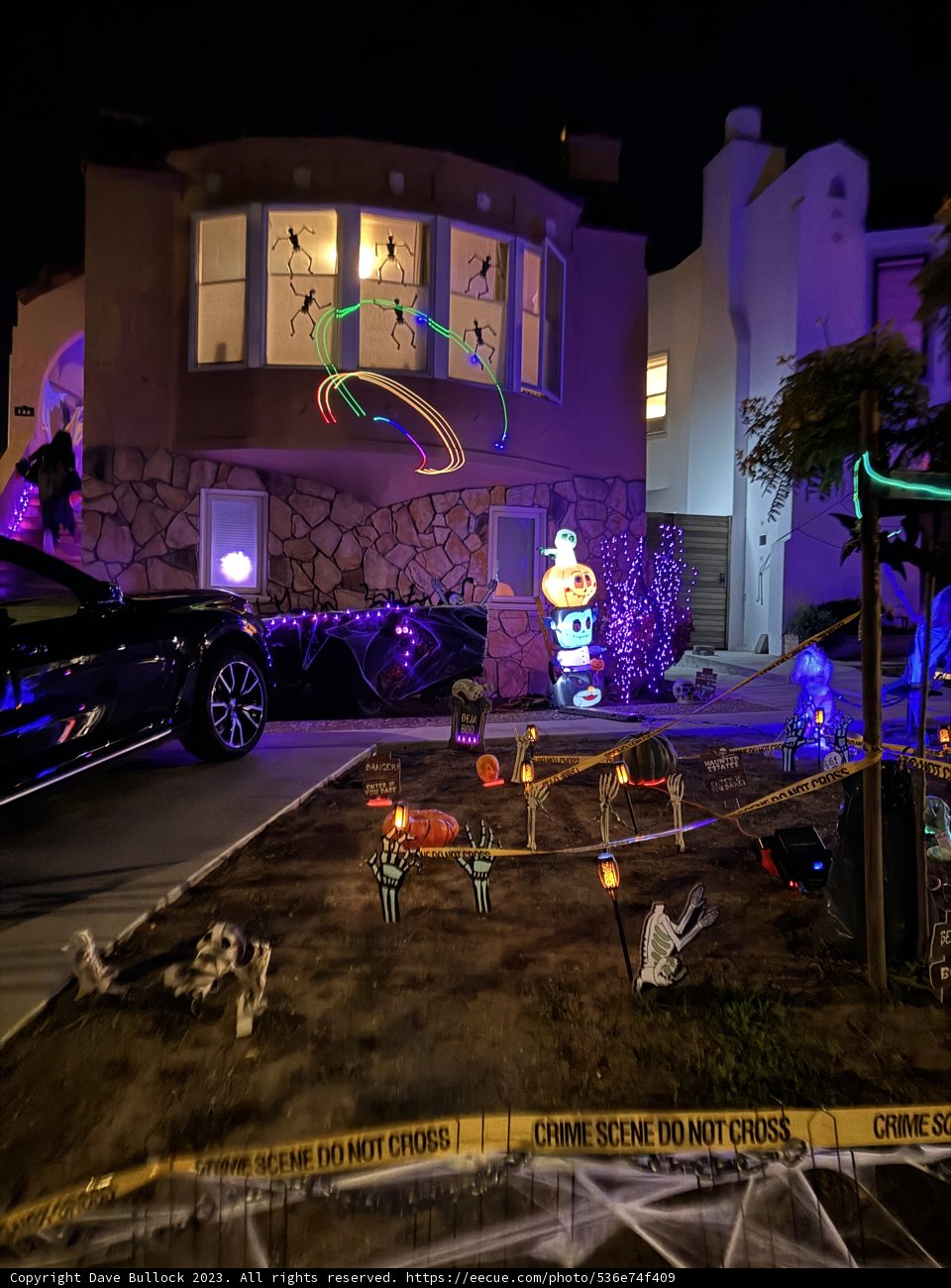 Spooky Halloween night in the suburbs