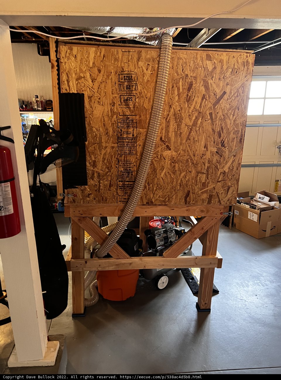 Wood Container with Attached Hose
