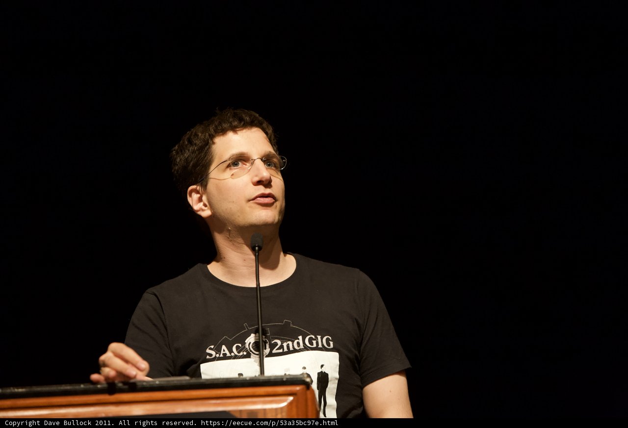 Jeff M delivers a speech at Defcon