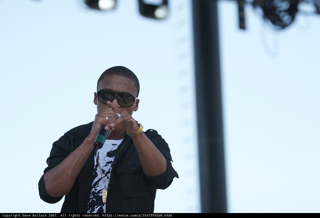 Man in Sunglasses and Black Shirt Takes the Stage