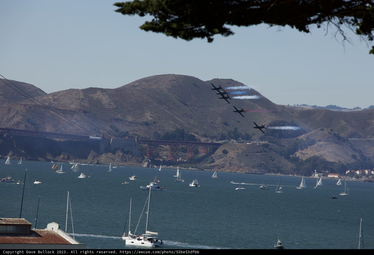 Sailboats and Aircrafts Unite at Fleet Week, San Francisco.