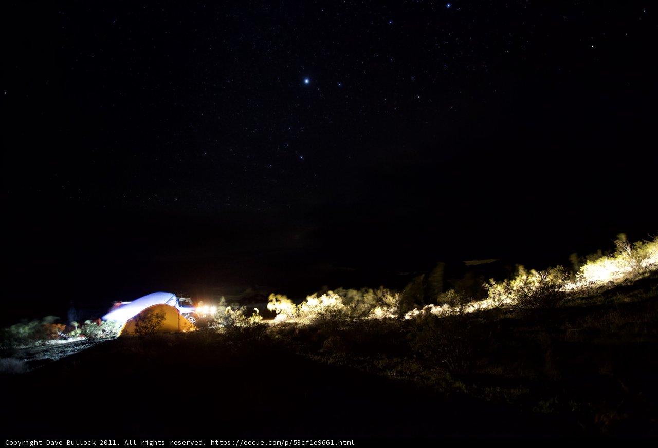 Illuminated Camping Under the Night Sky