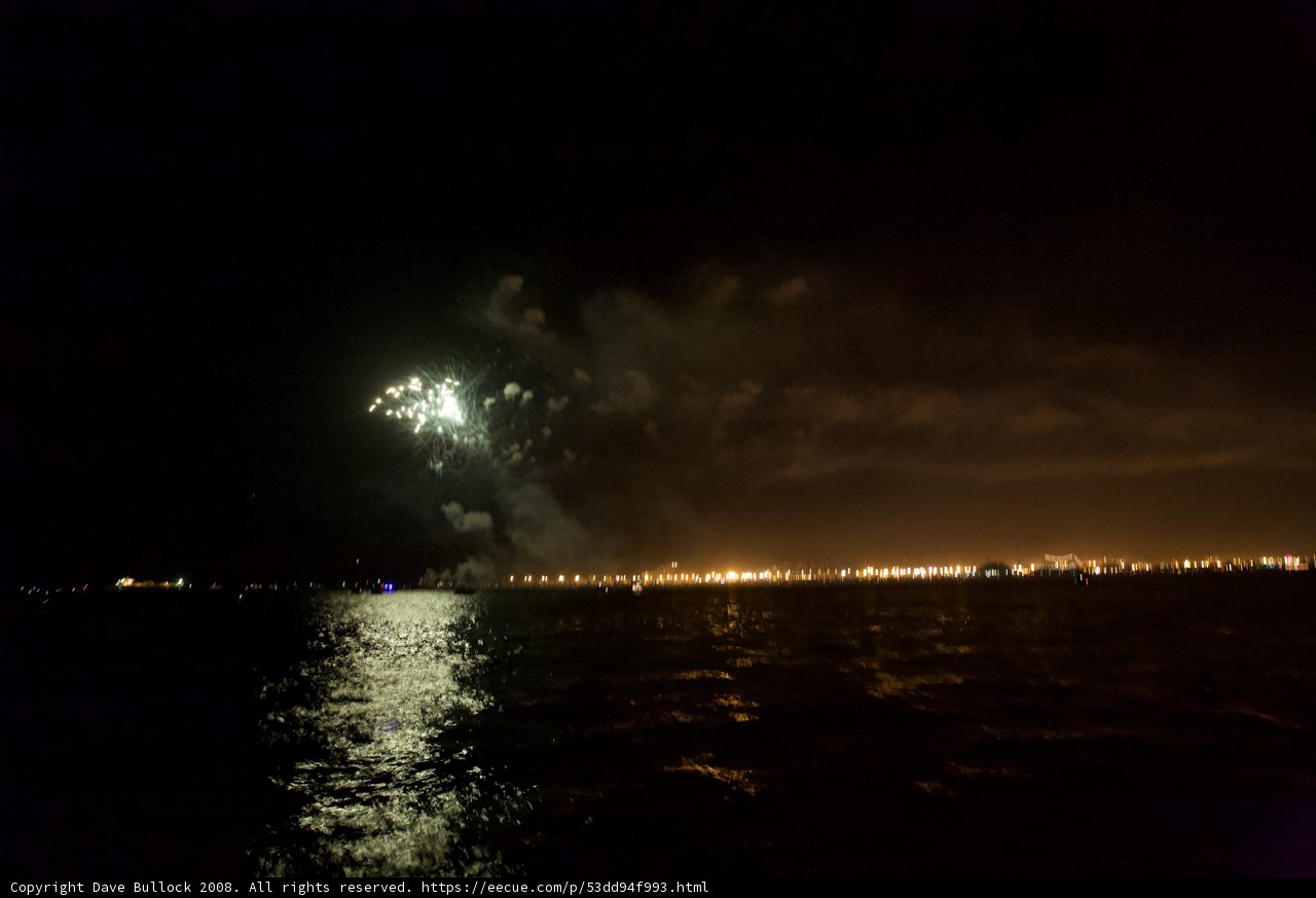 Spectacular Fireworks Display over the Water