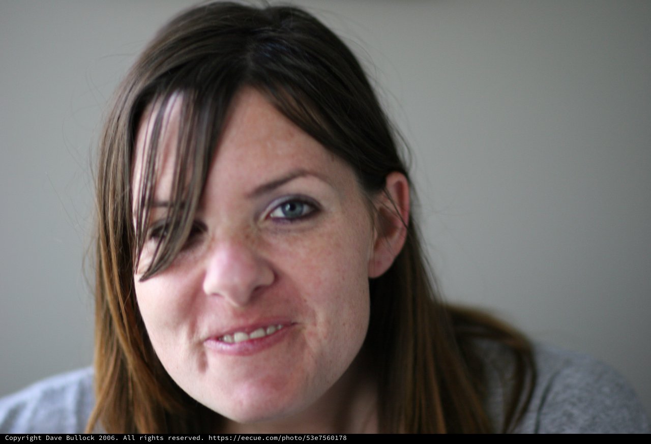 Candid Close-Up Portrait of a Smiling Woman