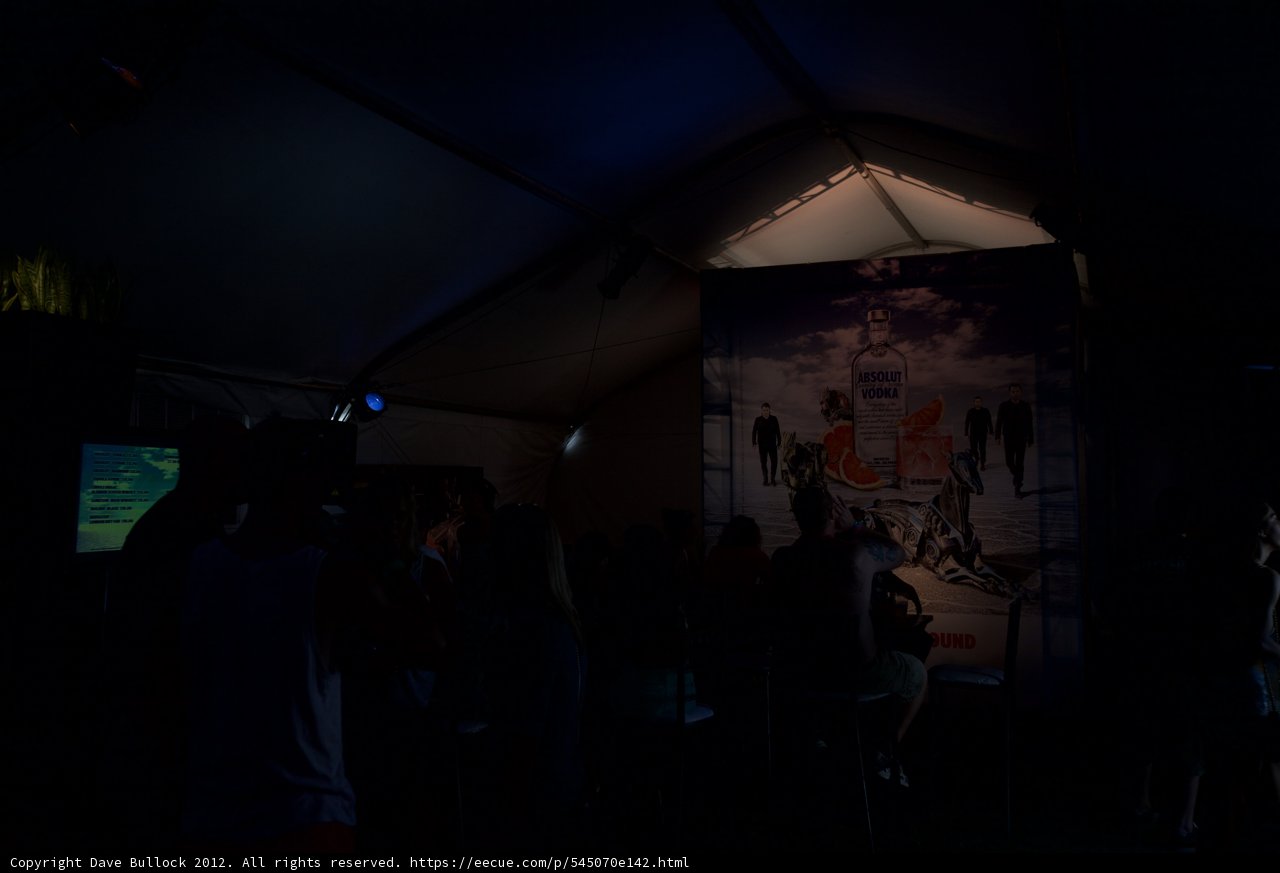 Group of people watching a movie in a dark room
