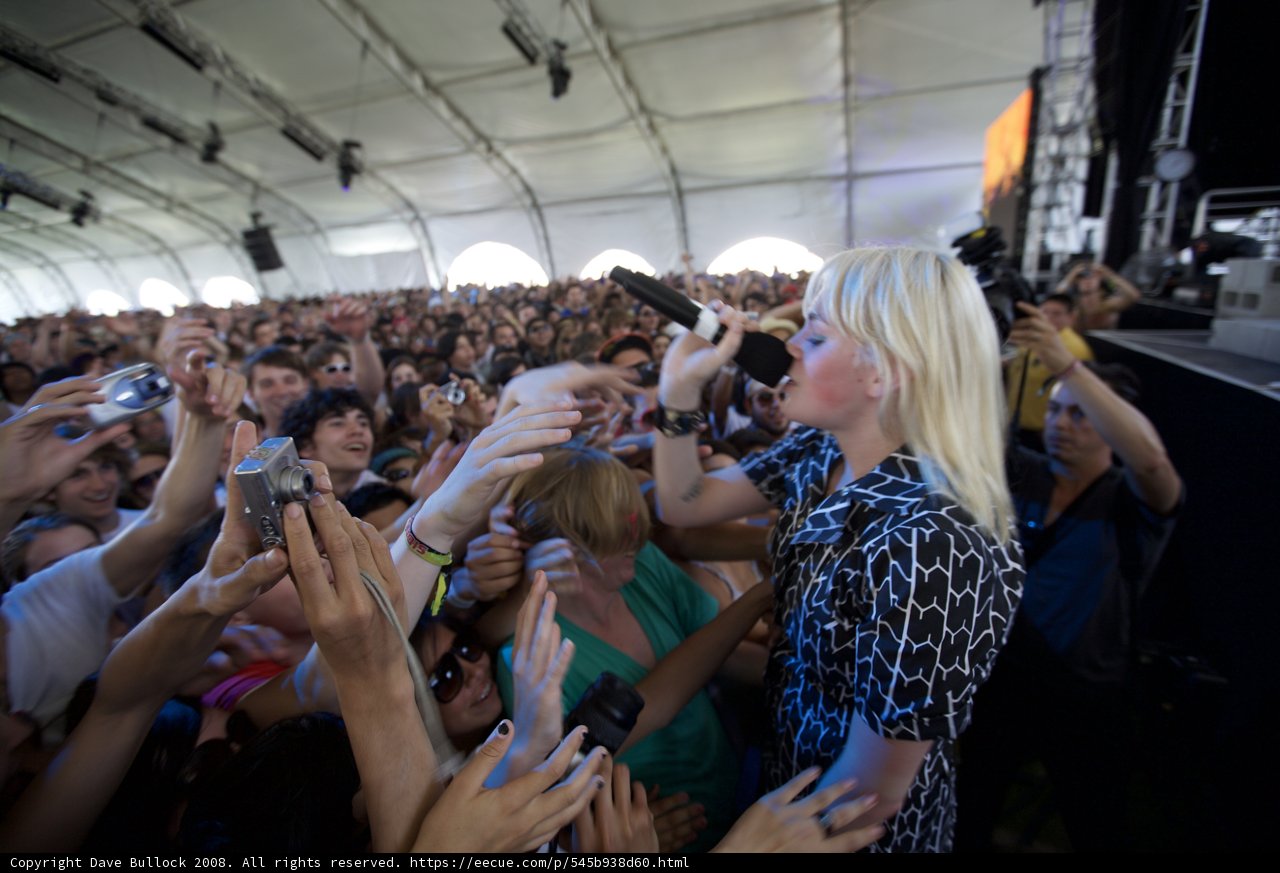 Blonde Bombshell in the Coachella Crowd