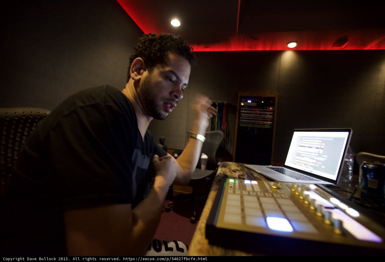 Marc Kinchen in the Recording Studio with his Laptop