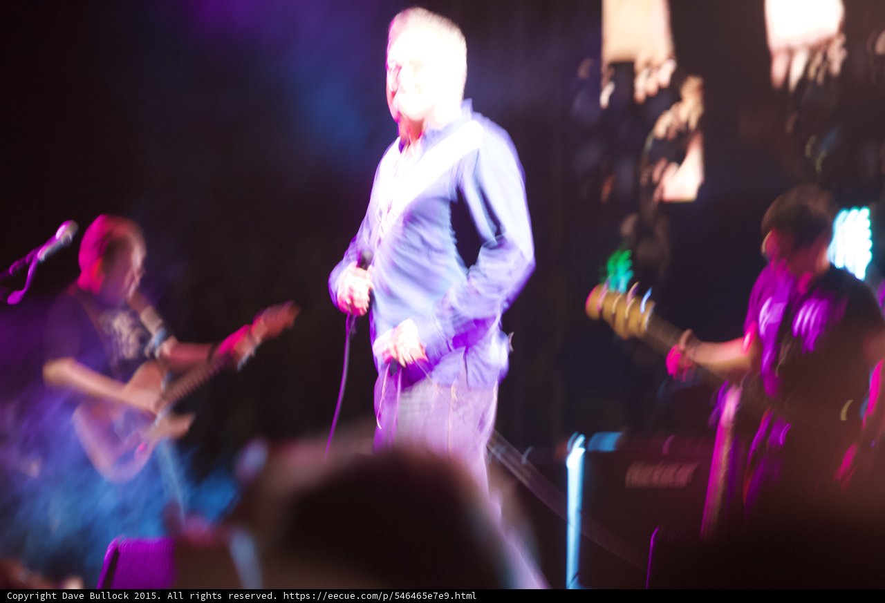 Morrissey Heavy Motion Blur White Spotlight Blue Shirt Bassist Guitarist Smiths Dangling Hands Screen Abstract