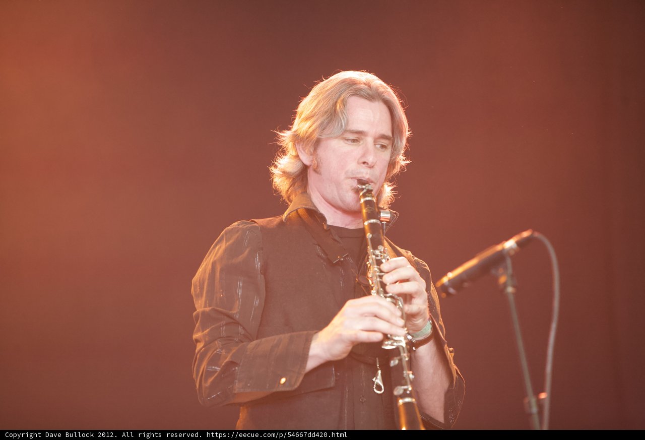 Man with Long Hair Playing Clarinet at Coachella