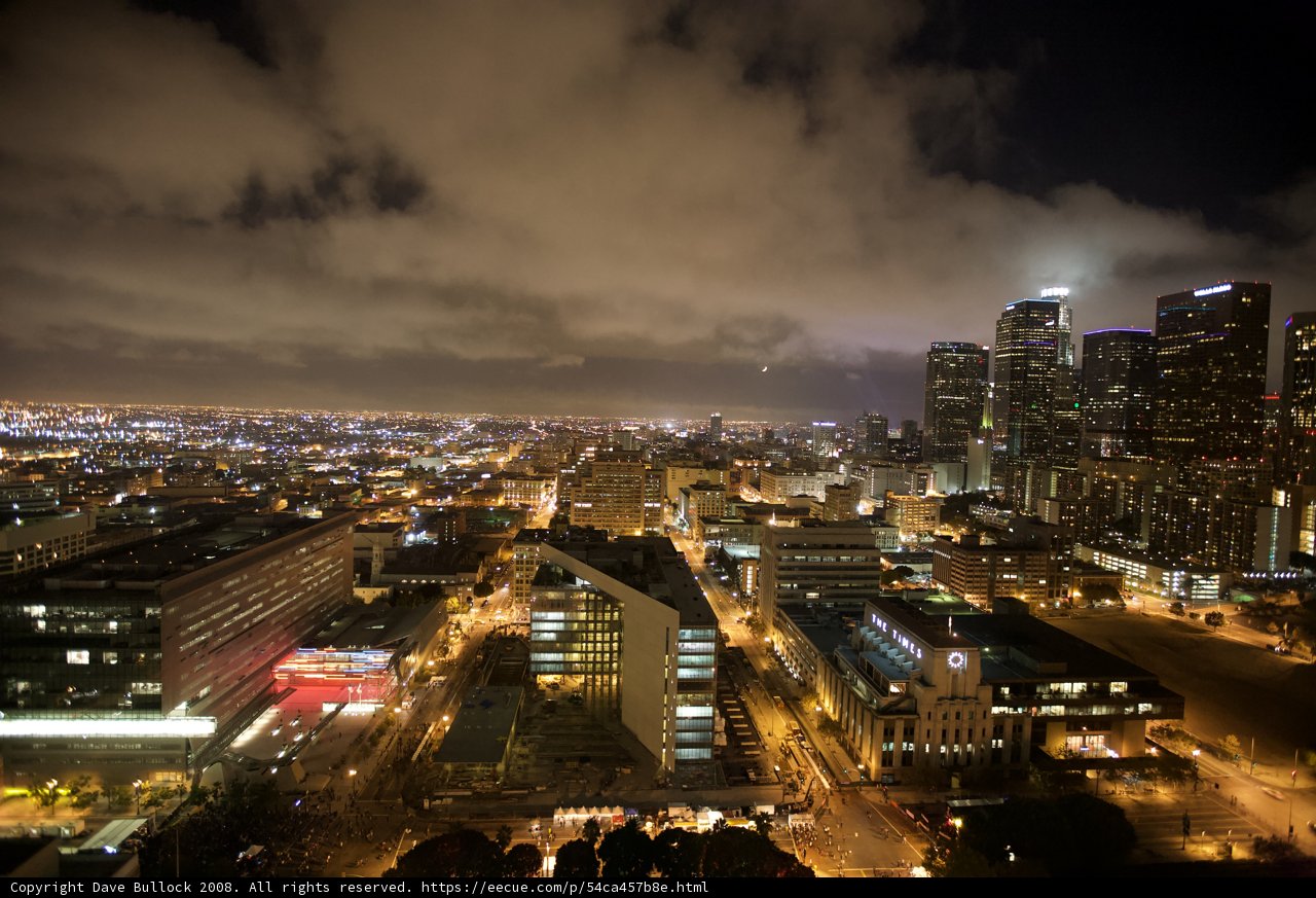 Night Skyline Illuminated by City Lights