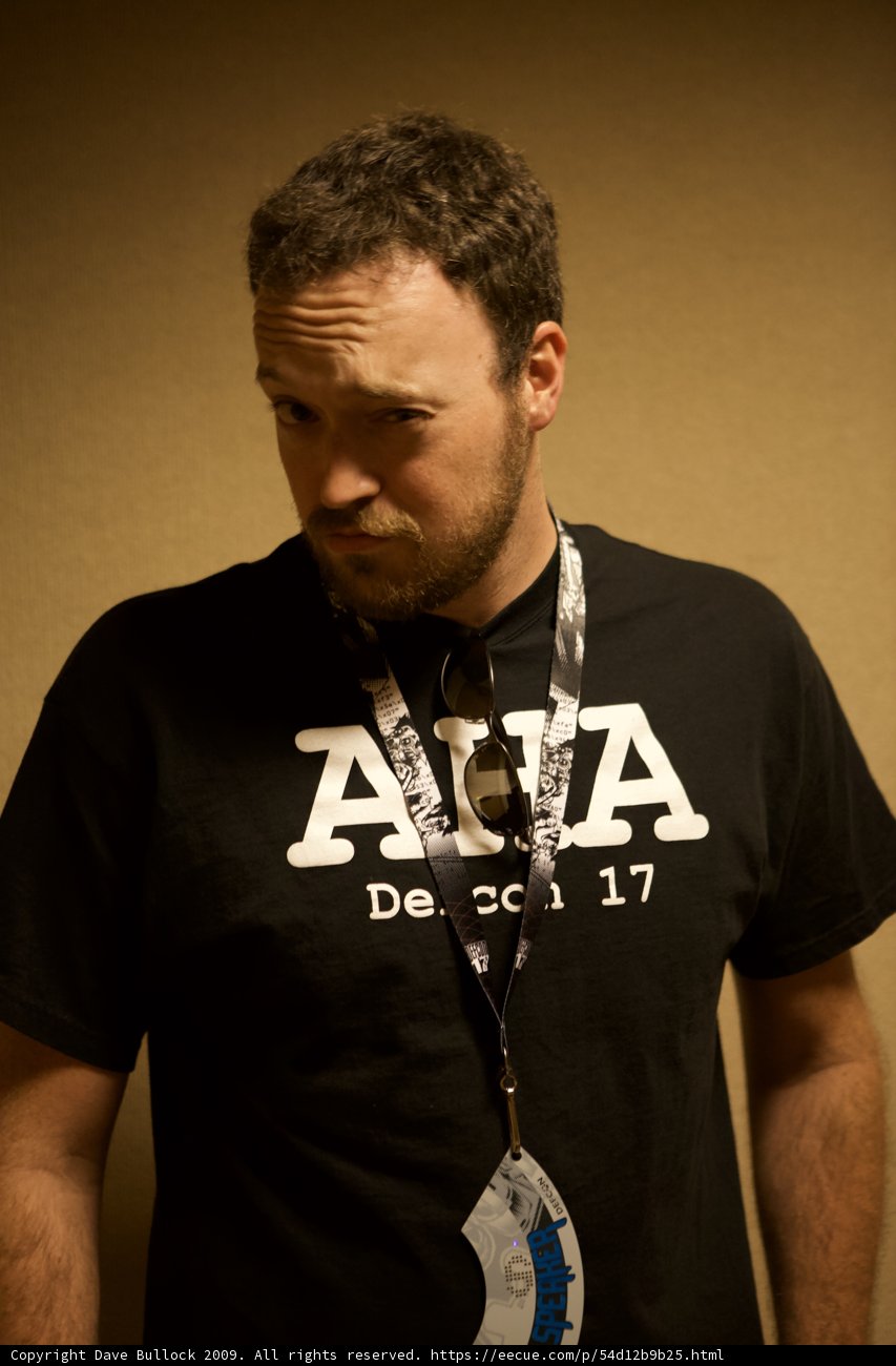 Defcon 17 attendee with badge