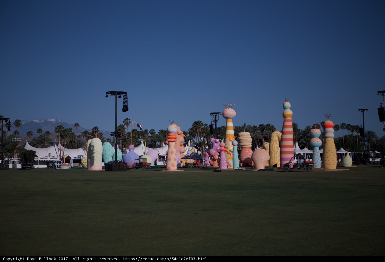 Colorful Sculptures in the Grass at Coachella 2017