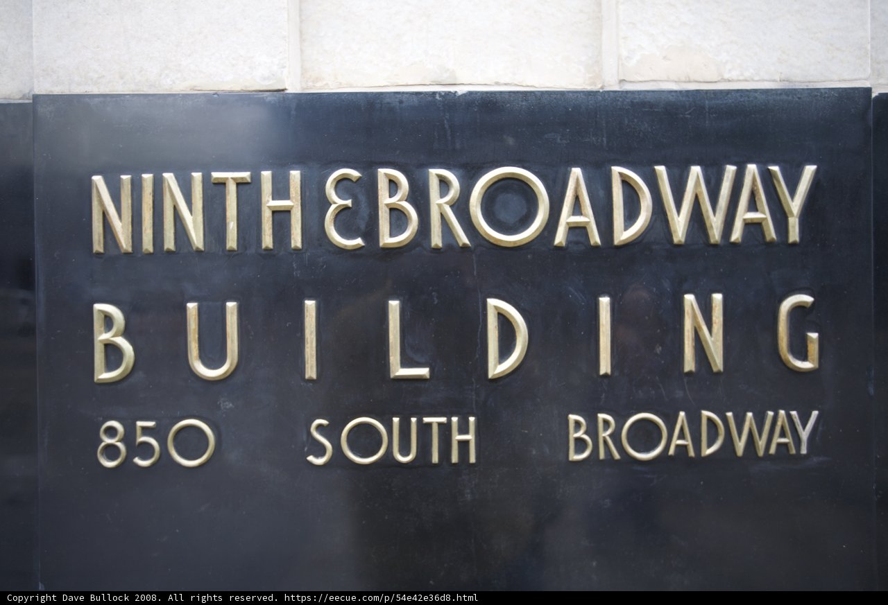 Ninth Broadway Building Sign