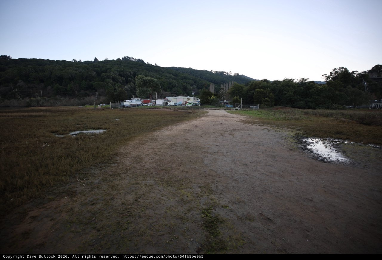 Tidal Flats at Drakes Beach with Coastal Settlement
