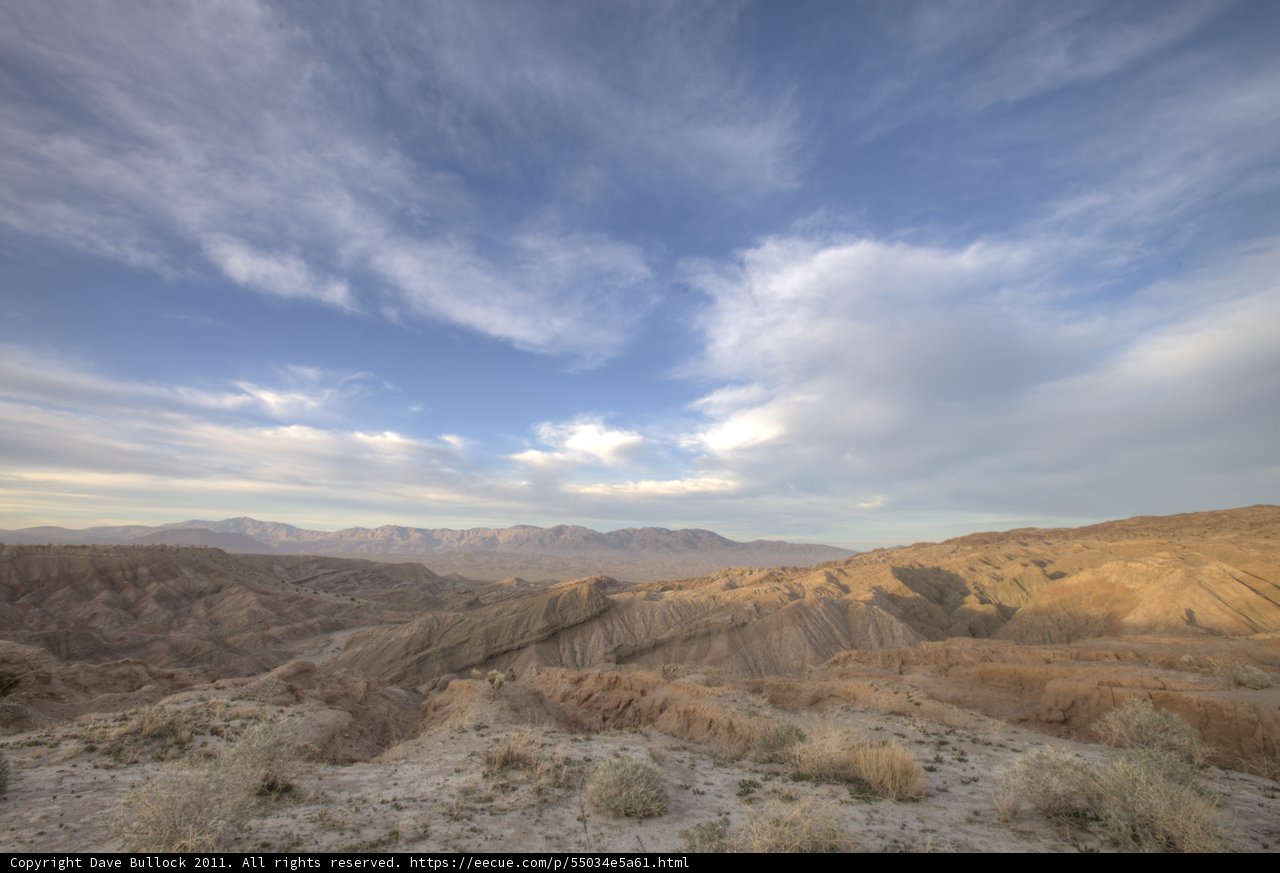 Hilltop View of Majestic Anza Borrego Mountains and Desert