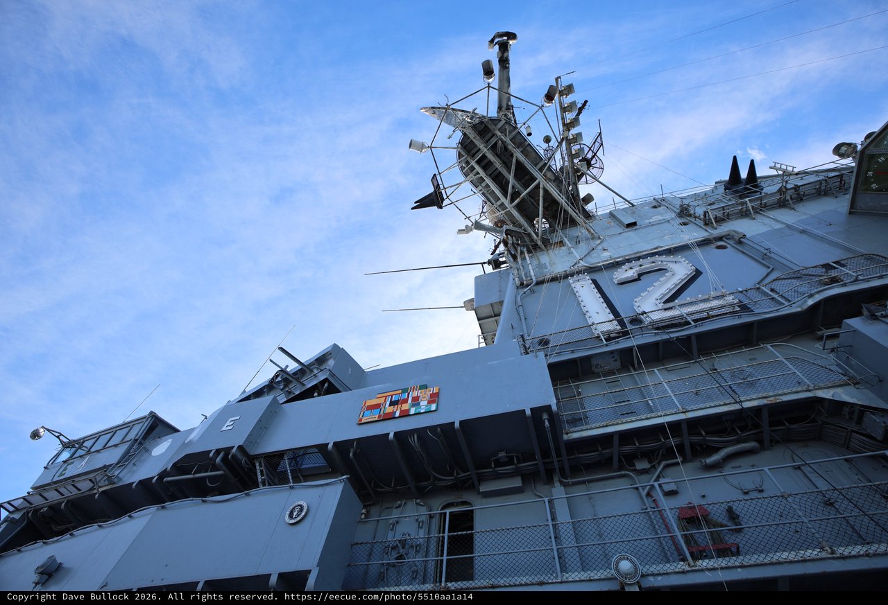 USS Hornet Island Superstructure Looking Skyward