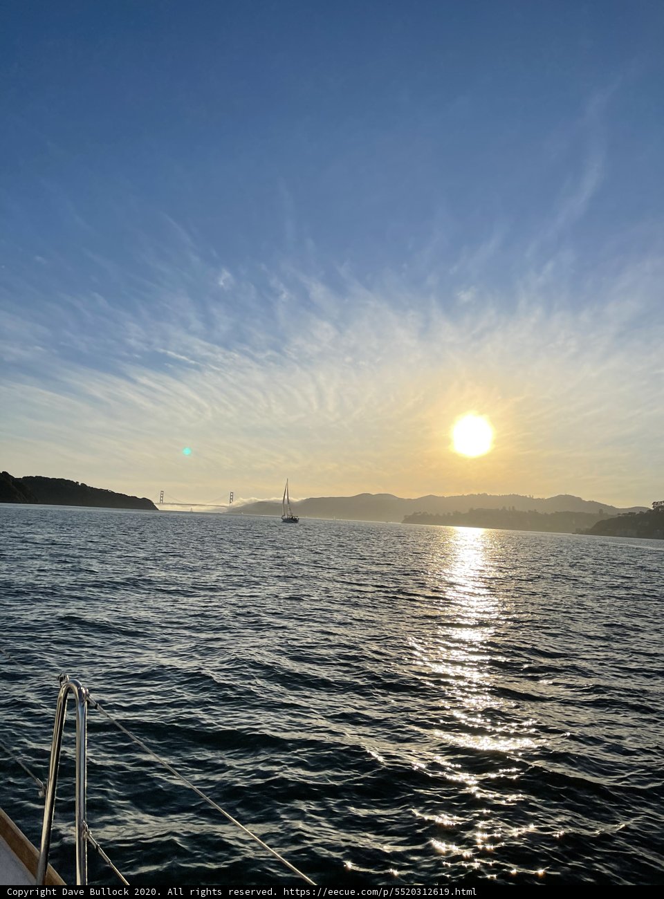 Sailboat at Sunset on San Francisco Bay