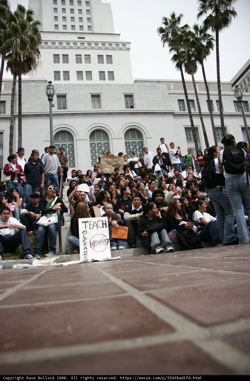 School Walkout Protesters Gather on Building Steps
