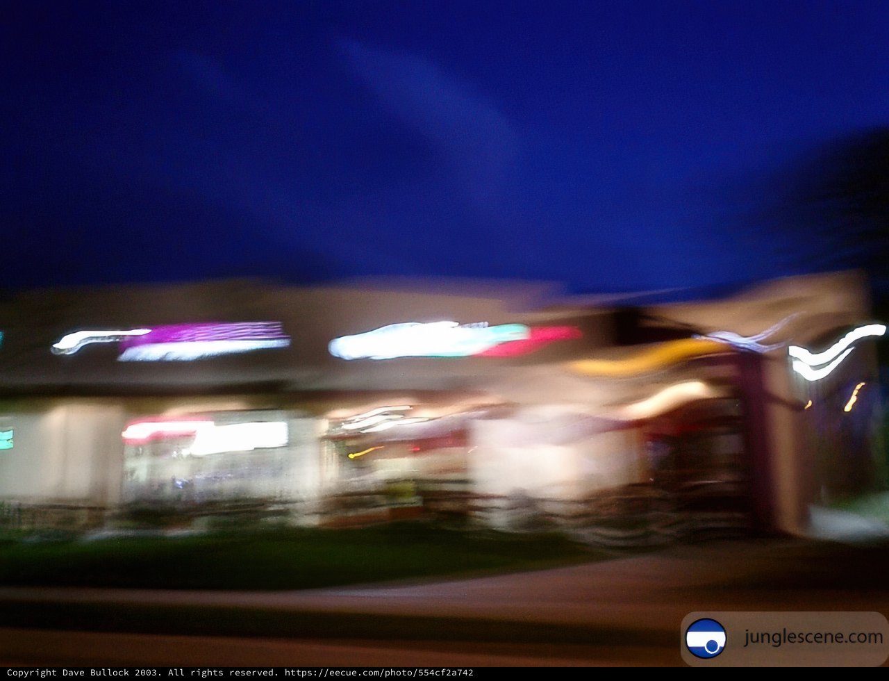Blurry Nightscape of City Restaurant