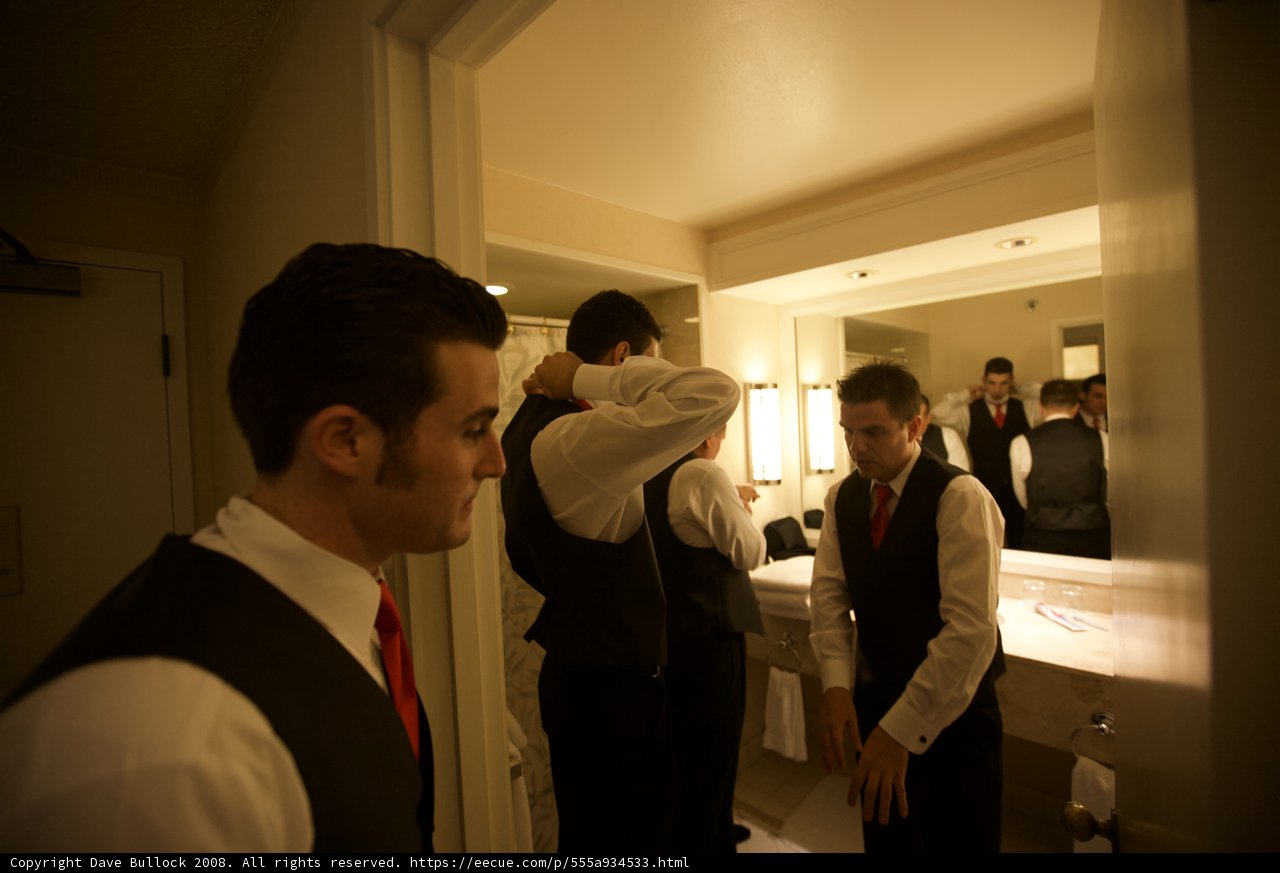 Checking his Formal Wear