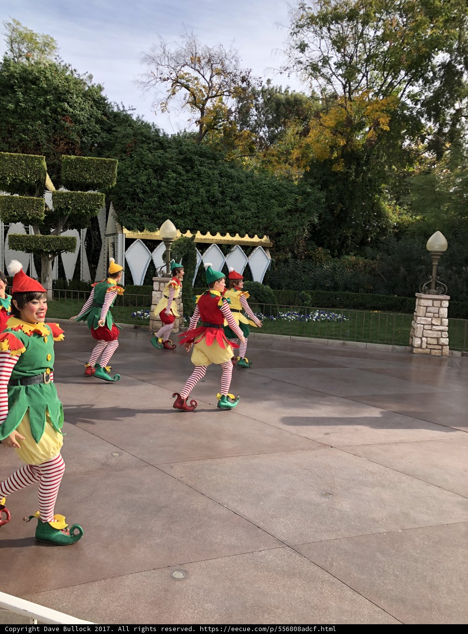 Dancing in front of the Disney Fence