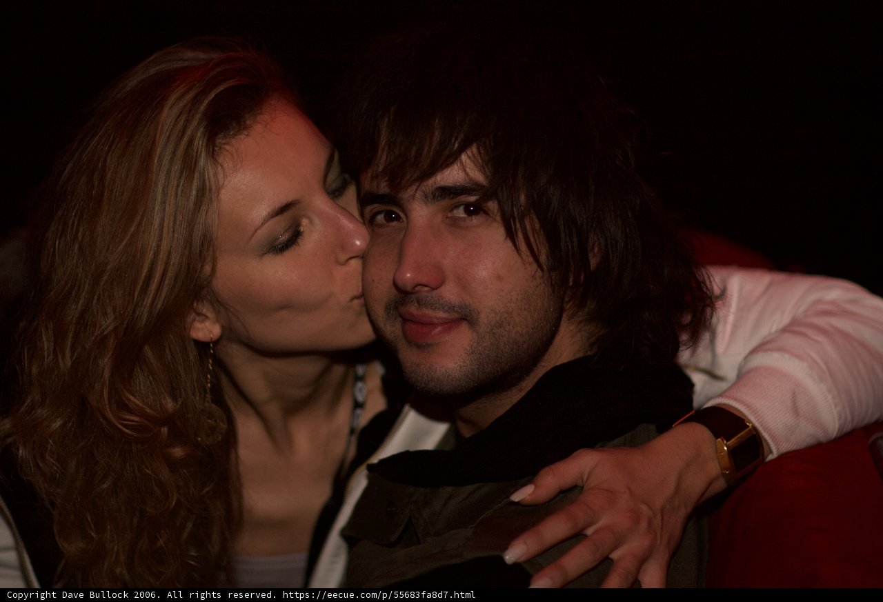 Romantic Kiss at the Club