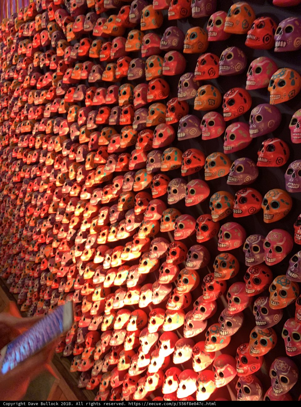Wall of Skulls at a Mexican Festival