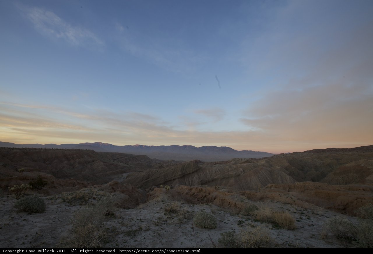 Desert Sunset with Mountain Backdrop