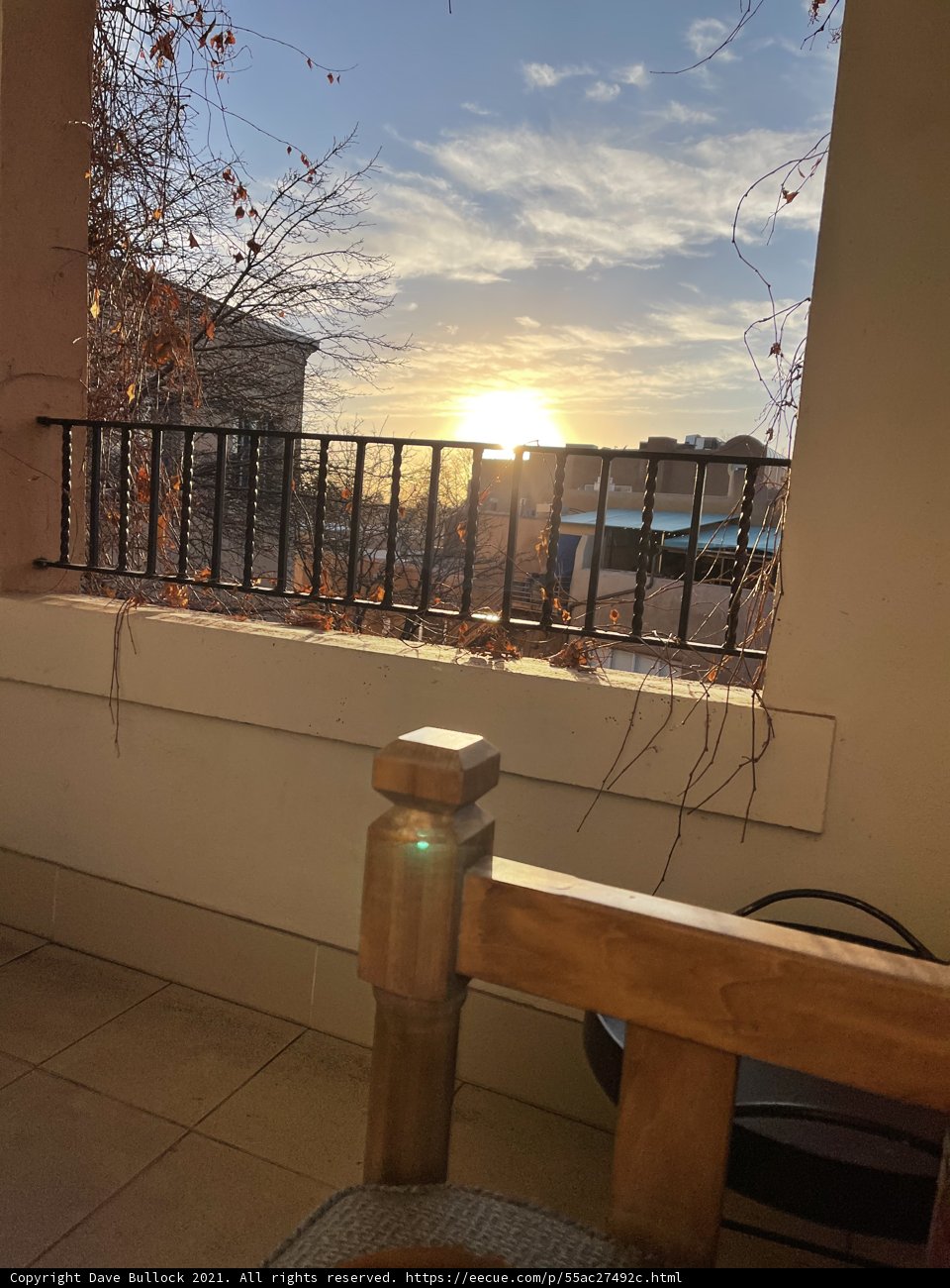 A Picturesque Sunset from a Santa Fe Balcony