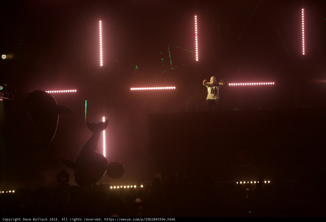 Moby Shines with LED Light Sign at Coachella 2013