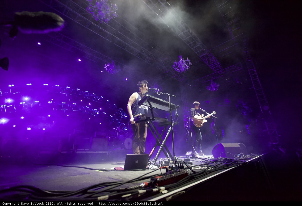 Rocking the Stage with Purple Lights
