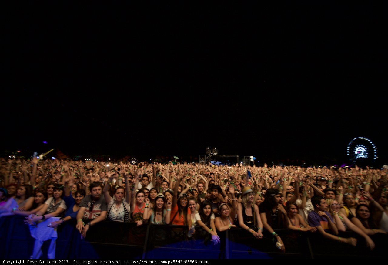 Coachella Crowd Energized by Night Sky