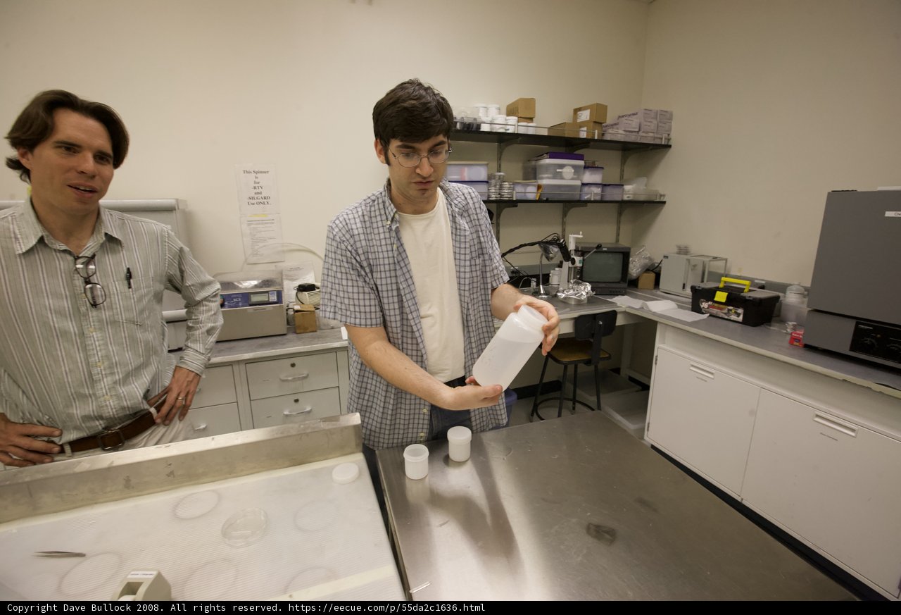 Two Men Conducting Experiments in the Laboratory