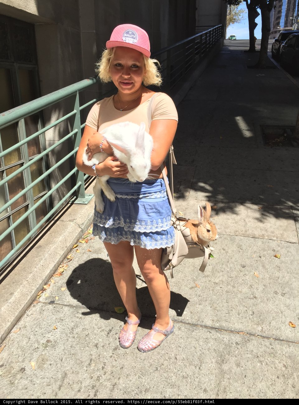 A Woman and Her Companions on the Sidewalk