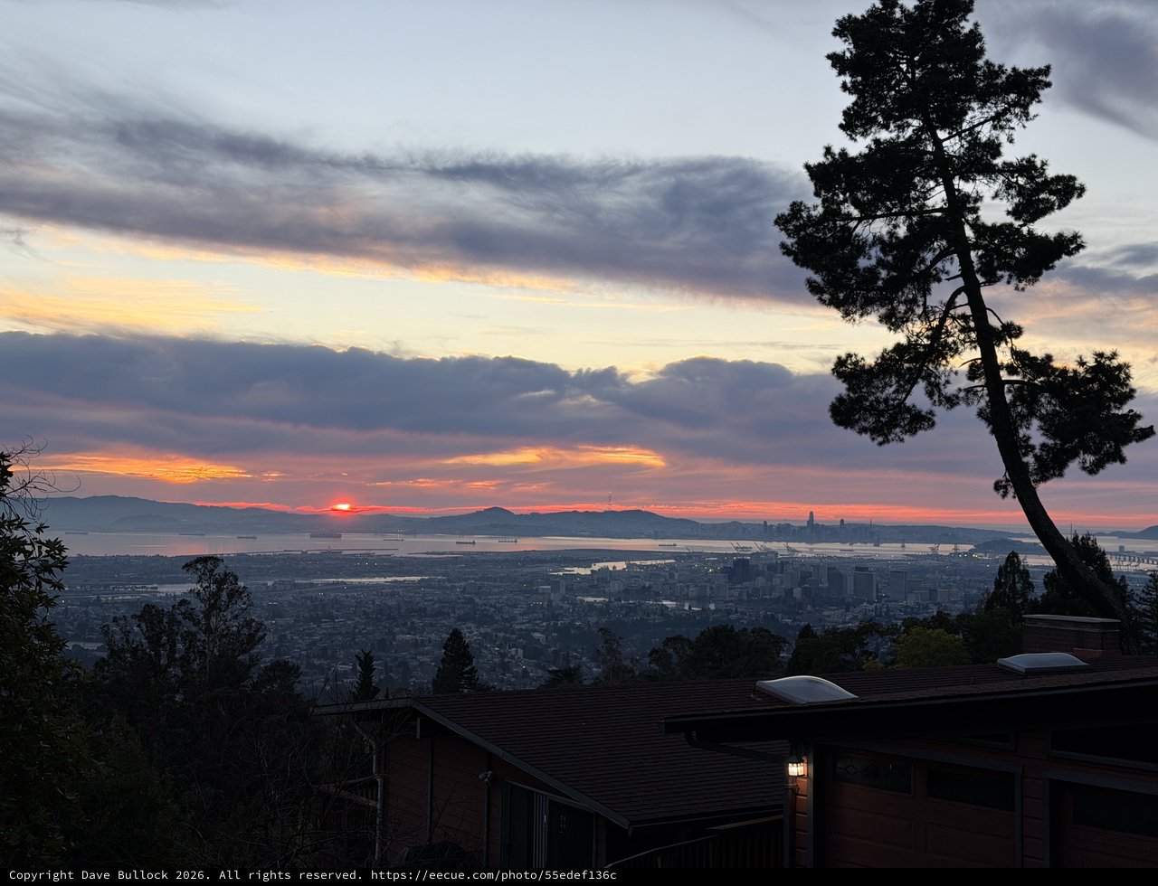 Sunset Over San Francisco Bay from Oakland Hills