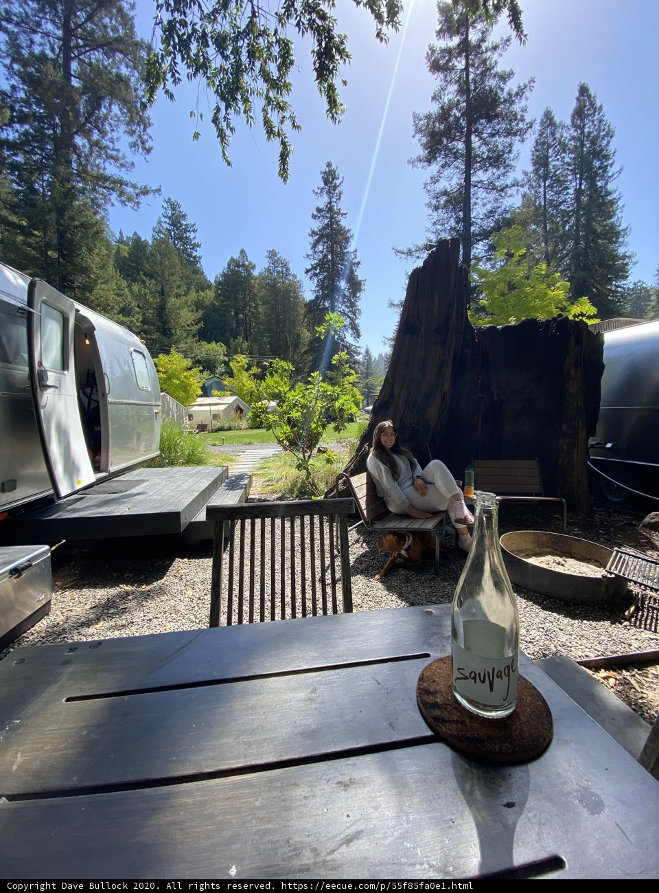 Relaxing at the Trailer Table