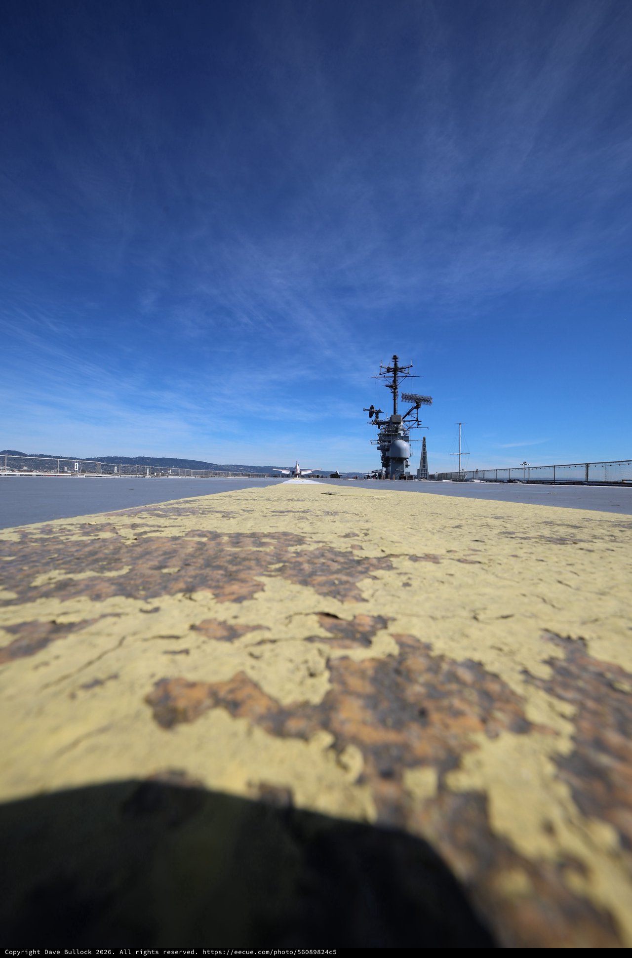 Weathered Flight Deck of USS Hornet Aircraft Carrier