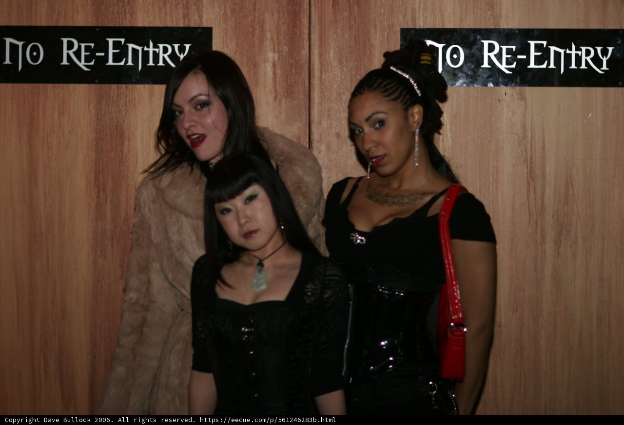 Three Women Ignoring a Sign of No Entry