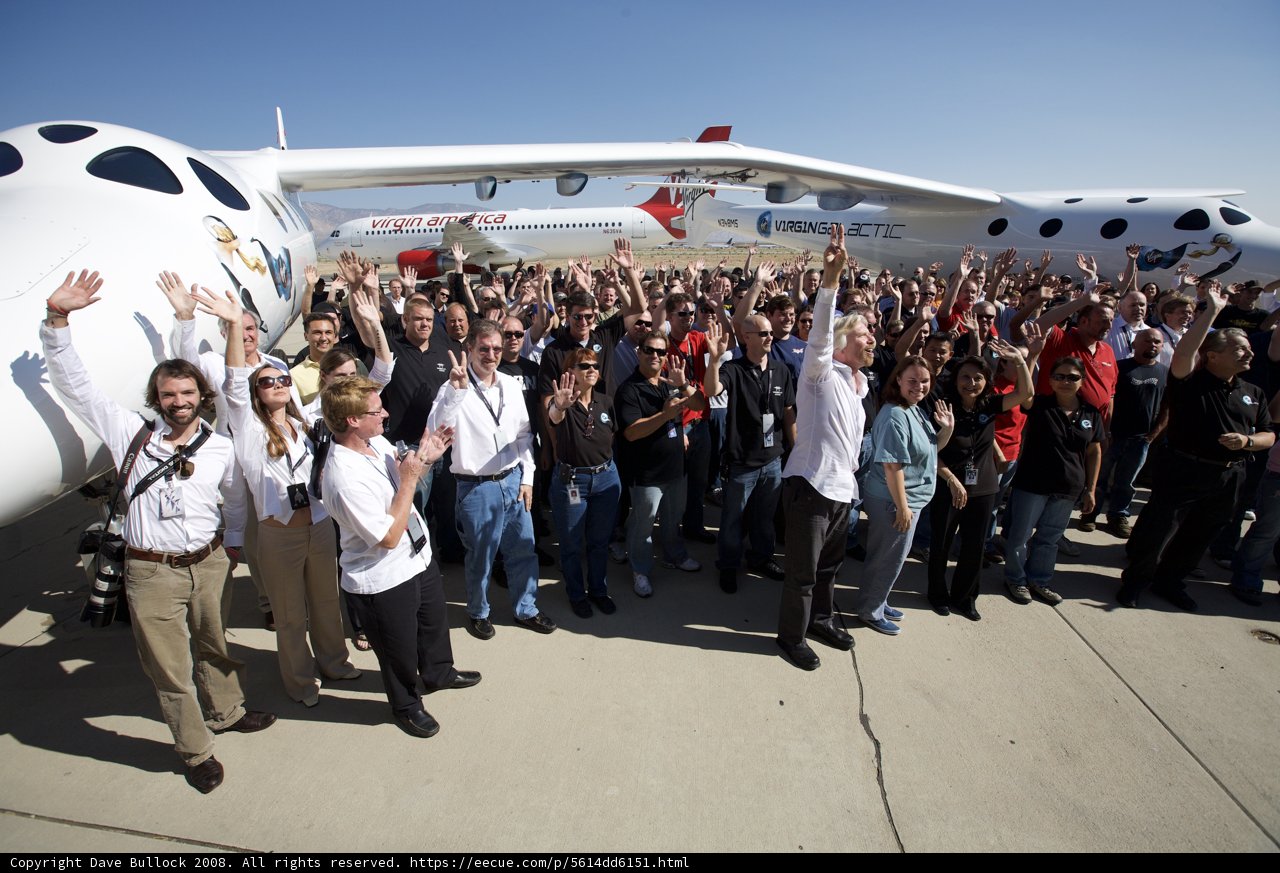 The White Knight Two Takes Flight with Richard Branson and Burt Rutan